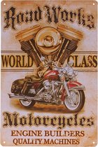 Metalen plaatje - Motorcycles Road Works