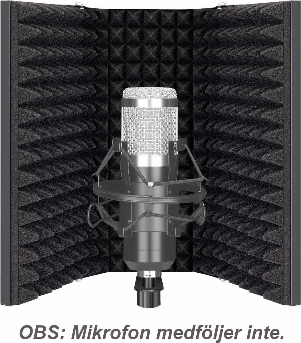 Geleerde handelaar lelijk NÖRDIC ES-100 Microfoon reflectiefilter - Opvouwbaar - 35x28x4cm - Zwart |  bol.com