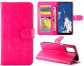 Voor OPPO A52 Crazy Horse Texture Leather Horizontale Flip Beschermhoes met houder & kaartsleuven & portemonnee & fotolijst (magenta)