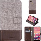 Voor OPPO A7 MUXMA MX102 horizontale flip canvas lederen tas met standaard & kaartsleuf & portemonnee functie (bruin)