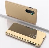 Voor OPPO Realme XT / K5 / Realme X2 vergulde spiegel horizontale flip lederen hoes met standaard mobiele telefoon holster (goud)