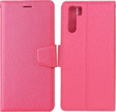 Voor OPPO A91 / F15 zijde textuur horizontale flip lederen tas met houder & kaartsleuven & portemonnee & fotolijst (rose rood)