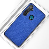 Voor OPPO Realme 5 Pro schokbestendige doektextuur PC + TPU beschermhoes (donkerblauw)