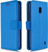 Voor Nokia 2.2 Litchi Texture horizontale flip lederen tas met houder & kaartsleuven & portemonnee & fotolijst (blauw)