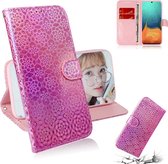 Voor Galaxy A71 Effen Hyun Color Magnetic Attraction Horizontaal Flip Leather Case met Lanyard, Support Holder & Card Slot & Wallet (Roze)