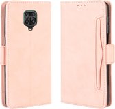Voor Xiaomi Redmi Note 9 Pro / Note 9s / Note 9 Pro Max Wallet Style Skin Feel Calf Pattern Leather Case met aparte kaartsleuf (roze)