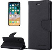 GOOSPERY FANCY DAGBOEK voor iPhone X / XS Cross Texture Horizontale Flip Leren Case met Kaartsleuven & Portemonnee & Houder (Zwart)