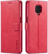 Voor Xiaomi Redmi Note 9 Pro / Note 9s LC.IMEEKE kalfsleer Horizontale flip lederen tas, met houder & kaartsleuven & portemonnee & fotolijst (rood)