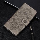 Mandala Embossing Pattern Horizontal Flip Leather Case voor Huawei P20 Lite (2019), met houder & kaartsleuven & portemonnee & fotolijst & lanyard (grijs)