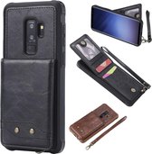 Voor Galaxy S9 + Verticaal Flip Schokbestendig Leren Beschermhoes met Kort Touw, Kaartsleuven & Beugel & Fotohouder & Portemonnee Functie (Zwart)