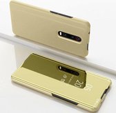 Voor xiaomi redmi 8 vergulde spiegel horizontale flip lederen hoes met standaard mobiele telefoon holster (goud)
