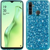 Voor OPPO Realme 5 Pro glitterpoeder schokbestendige TPU beschermhoes (blauw)