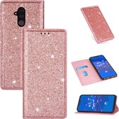 Voor Huawei Mate 20 Lite Ultradunne Glitter Magnetische Horizontale Flip Leren Case met Houder & Kaartsleuven (Rose Goud)