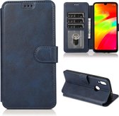 Voor Xiaomi Redmi 7 Kalf Textuur Magnetische Gesp Horizontale Flip Leren Case met Houder & Kaartsleuven & Portemonnee & Fotolijst (Blauw)