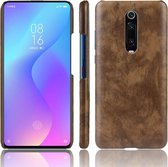 Shockproof Litchi Texture PC + PU Case voor Xiaomi Redmi K20 / K20 Pro / Xiaomi Mi 9T / 9T Pro (bruin)