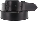 Leatherbelove - Casual lederen broekriem - Zwart - 110 cm
