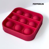 PEPPERLIN® • Blij Kind • Fidget - Popit - Klein - Duurzaam - Gifvrij - Rosé Rood - Uniek - Vierkant - Fidget - cadeau - kind