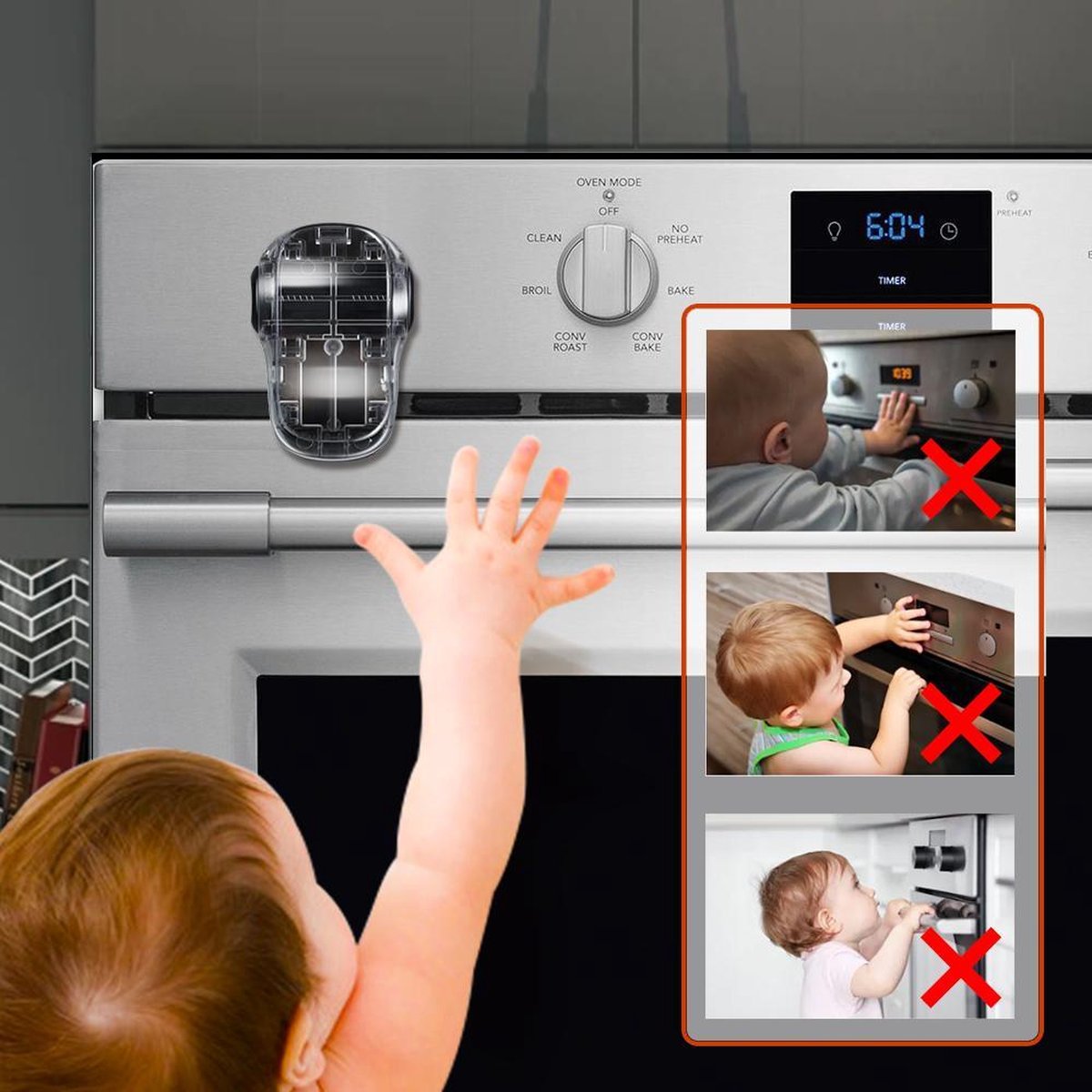 WiseGoods Premium Kinderslot Oven - Babyslot Oven - Ovenslot Kind - Veiligheidsslot - Veiligheid - Kinderen - Universeel - Zwart