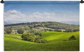 Wandkleed San Gimignano - Toscane in Val d'Orcia in de buurt van het middeleeuwse stadje San Gimignano in Italië Wandkleed katoen 60x40 cm - Wandtapijt met foto