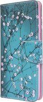 Samsung Galaxy A51 Hoesje - Mobigear - Design Serie - Kunstlederen Bookcase - Almond Blossoms - Hoesje Geschikt Voor Samsung Galaxy A51