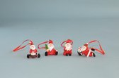 Kerstboomhanger set met 4 kerstmannen 5x4cm