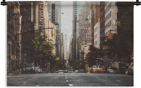 Wandkleed Straten - Straat in New York Wandkleed katoen 150x100 cm - Wandtapijt met foto