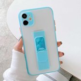 Doorschijnend Frosted TPU + PC magnetische beschermhoes met felle kleur onzichtbare beugel voor iPhone 11 (hemelsblauw)