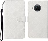 Voor Xiaomi Mi 10T Lite 5G Etnische stijl Reliëfpatroon Horizontale flip lederen hoes met houder & kaartsleuven & portemonnee & lanyard (wit)
