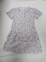 noukie's , meisje, jurk, kleed korte mouw , wit/ rood / blauw , 6 jaar - 116
