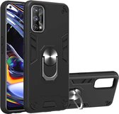 Voor OPPO Realme 7 Pro Armor Series PC + TPU beschermhoes met ringhouder (zwart)