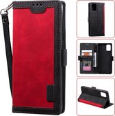 Voor Samsung Galaxy Note 20 Retro Splicing Horizontale Flip lederen tas met kaartsleuven & houder & portemonnee (rood)