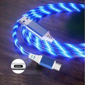2,4 A USB naar Type-C / USB-C Kleurrijke Streamer-snellaadkabel, lengte: 1 m (blauw licht)