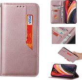 Voor Samsung Galaxy A41 magnetische horizontale flip lederen tas met houder & kaartsleuven & portemonnee (rose goud)