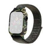 Nylon vervangende polsband horlogebanden voor Apple Watch Series 6 & SE & 5 & 4 40 mm / 3 & 2 & 1 38 mm (legergroen)