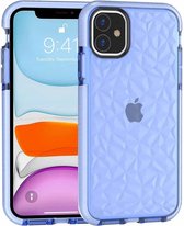 Voor iPhone 11 Shockproof Diamond Texture TPU beschermhoes (blauw)