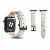 Struisvogel huidtextuur lederen polshorloge band voor Apple Watch Series 3 & 2 & 1 42 mm (wit)