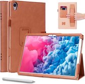 Voor Huawei MatePad 10.8 (2020) zakelijke retro textuur horizontale flip lederen tas met houder & kaartsleuven & draagriem (bruin)