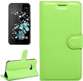 Voor HTC U Play Litchi Texture Horizontale flip lederen tas met magnetische gesp & houder & kaartsleuven & portemonnee (groen)