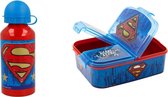 Superman  lunchbox / broodtrommel  multi compartimenten (incl. aluminium drinkbeker van 400ml)