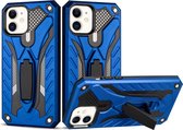 Schokbestendige TPU + pc-beschermhoes met houder voor iPhone 12 mini (blauw)