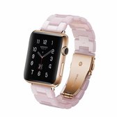 Simple Fashion Resin Horlogebandje voor Apple Watch Series 5 & 4 44 mm & Series 3 & 2 & 1 42 mm (roze)