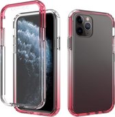 Schokbestendig Hoge transparantie Tweekleurige geleidelijke verandering PC + TPU Snoepkleuren Beschermhoes voor iPhone 11 Pro (rood)