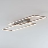 Lucande - LED plafondlamp- met dimmer - 2 lichts - roestvrij staal, acryl - H: 7 cm - roestvrij staal, wit - Inclusief lichtbronnen