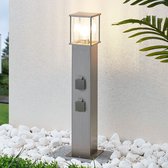 Lindby - buitenlamp - 1licht - roestvrij staal, polycarbonaat - H: 70 cm - E27 - roestvrij staal, helder