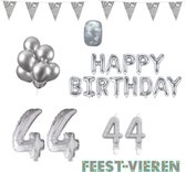 44 jaar Verjaardag Versiering Pakket Zilver
