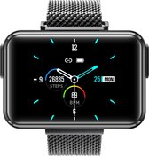 Belesy® TITAN - Smartwatch Dames - Smartwatch Heren - Horloge - Muziek luisteren - IN EAR’s - Stappenteller - 1.3 inch - Kleurenscherm - Full Touch - Milanees - Staal - Zwart - Moederdag