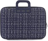 Bombata 'Tweed' 15 inch Nylon Laptoptas - Prato - 15,6 inch - Blauw