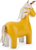 Züny Boekensteun Paard Geel + Wit Kunstleder