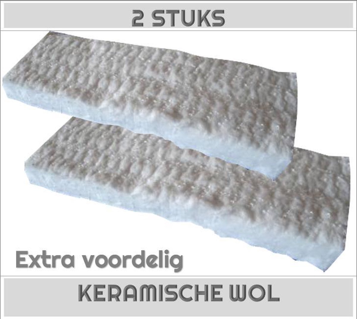 2x keramische wol geschikt voor bio-ethanol haarden 29 x 9 cm