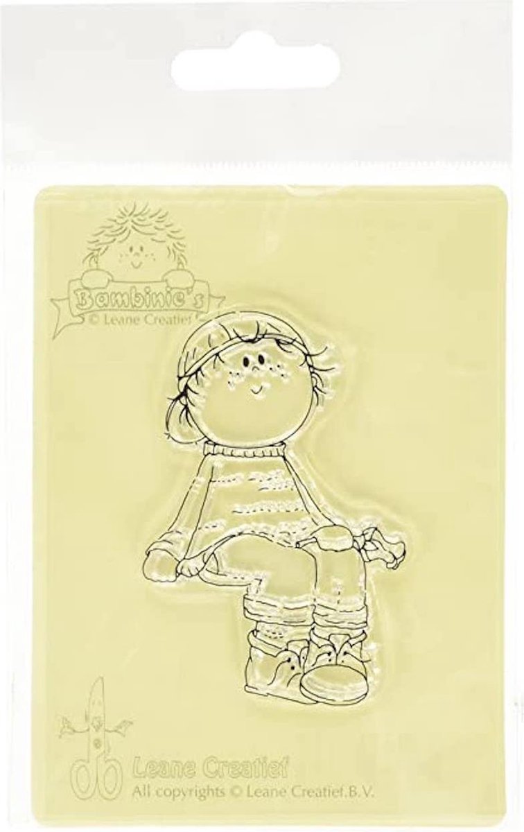 Leane Creatief B001 - Clearstamp Rose boy - stempel jongen met roos
